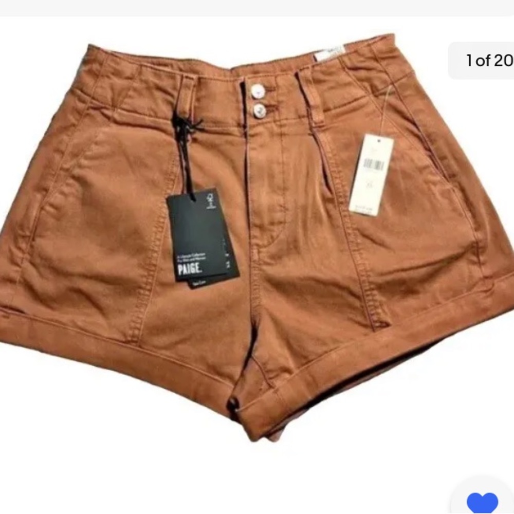 NWT Paige Brooklyn Shorts Mocha Bisque/Cedar Color Size 28